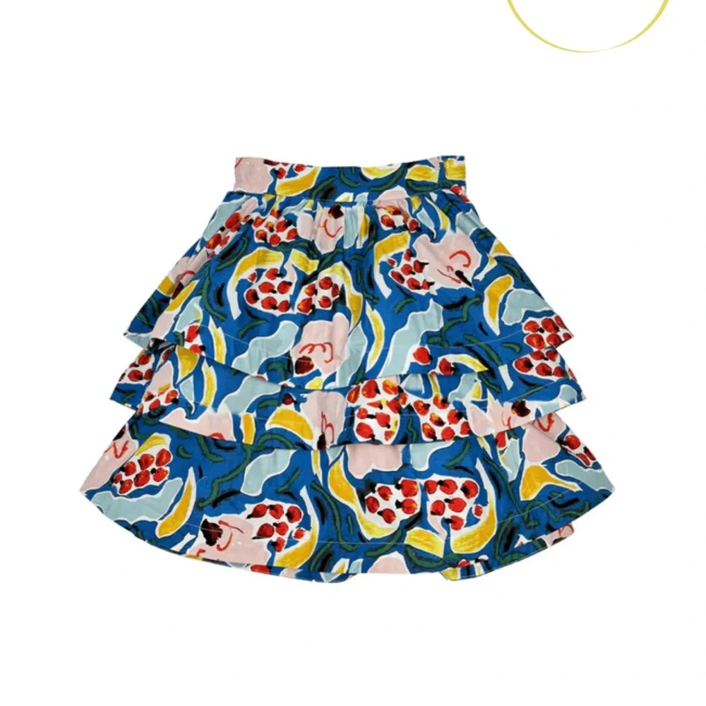 BURU - new with tags! Vibrant Floral Teagan Mini Skirt - Blue and Yellow - Picture 1 of 5